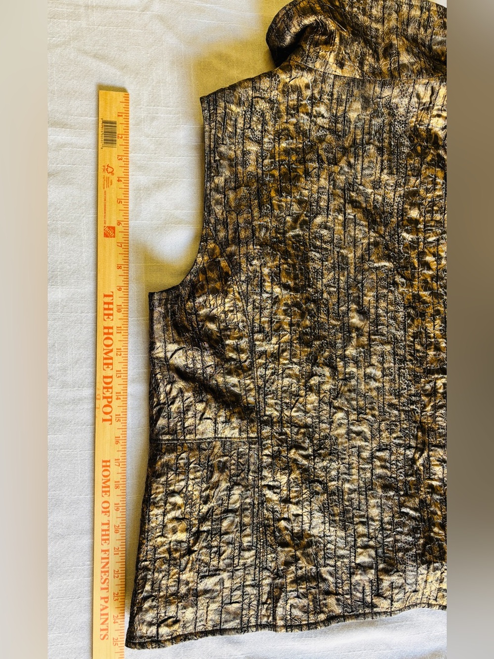 Zenergy by Chico’s Metallic Bronze Quilted Leopard Print Vest - Size 3/Women 16 - Picture 5 of 11